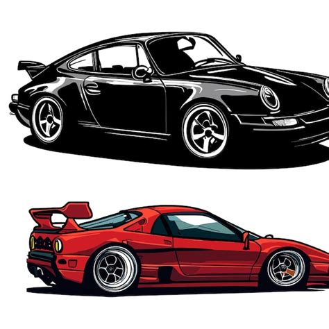 Premium Vector | Realistic vector red car with gradients and perspective