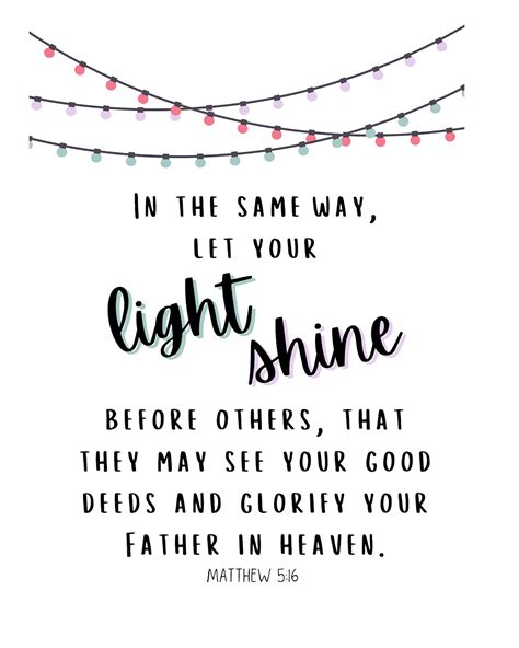 Printable Let Your Light Shine Bible Verse Cheap Etsy