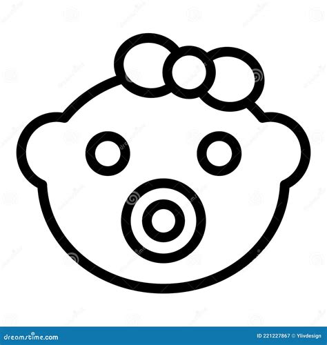 Baby Face Icon Outline Style Stock Vector Illustration Of Toddler