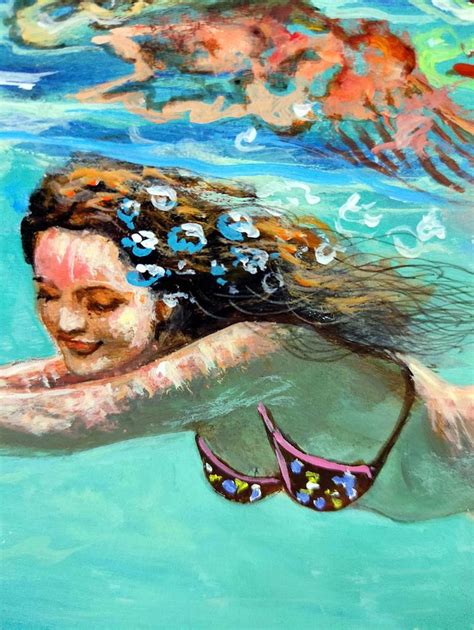 Girl Swimming Painting By Vishalandra M Dakur Saatchi Art