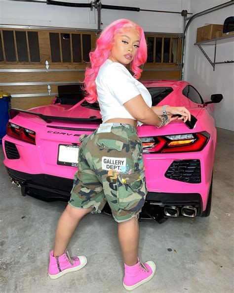 Latto Matches Hair and Shoes to Her Pink Corvette Stingray, Looks ...