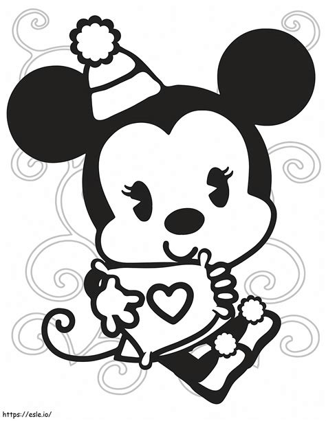 Simple Minnie Mouse Coloring Page