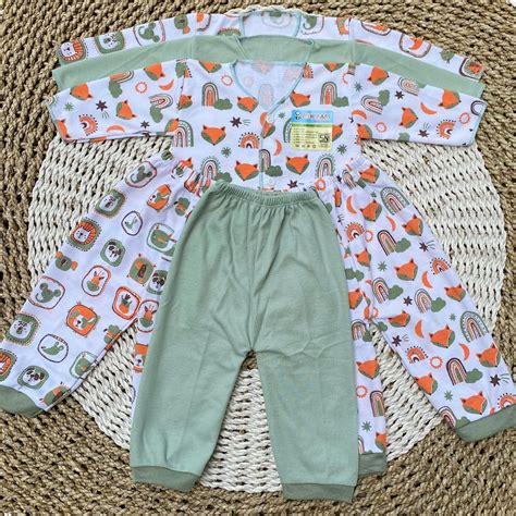 Jual 3 PCS Baju Bayi Lengan Panjang Celana Panjang Bayi Baru Lahir