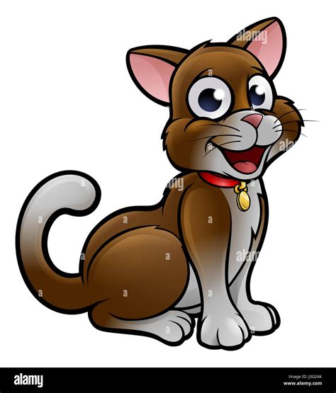 Cute Cartoon Cat Character Illustration Stock Photo Alamy