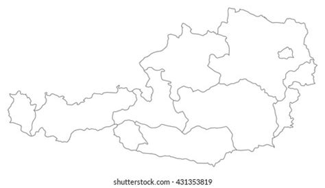 Austria Map Outline Flat Design Blank Stock Illustration 1747109798