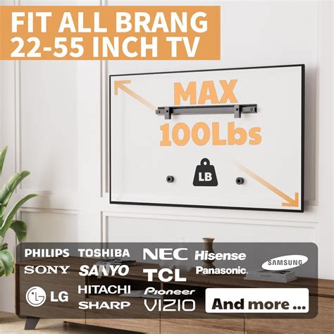 Snapklik No Stud Tv Wall Mount For Inch Tvs Max Load