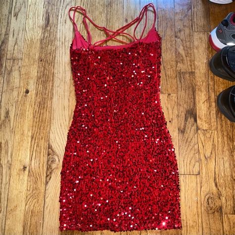 Lucy In The Sky Dresses Briar Sequin Bodycon Dress In Red Lucy In