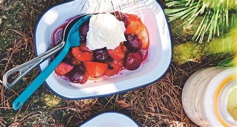 Roasted Stone Fruit With Wild Whipped Cream Recipe Purewow