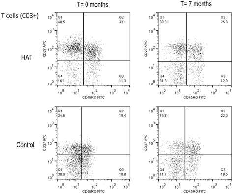 Flow Cytometry Dot Plot Of The Cd T Cell Population In Hat And In A