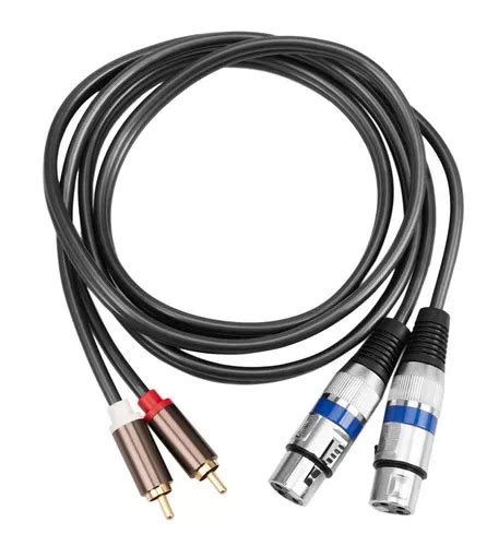 Cabo De Áudio Hifi 2 Rca Macho Para Xlr Amplificador Feminin MercadoLivre