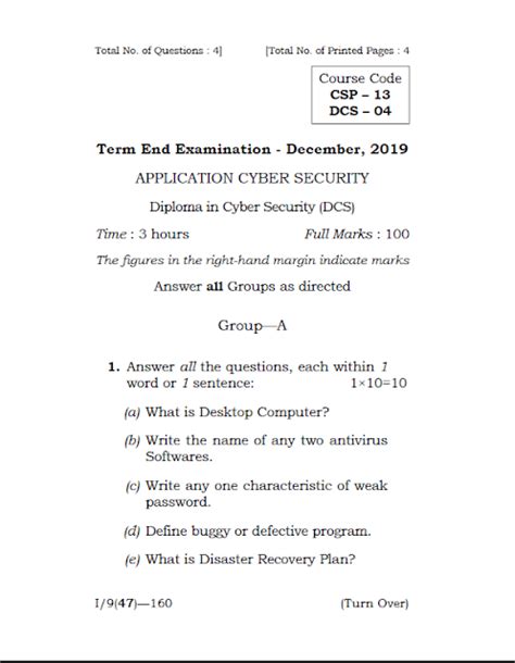 Ospu Csp Dcs Application Cyber Security Dec Question Paper