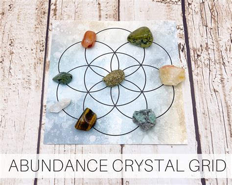 Abundance Crystal Grid Set Abundance Grid Crystal Grid Set Etsy