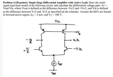 Solved Problem Points Single Stage Differential Amplifier