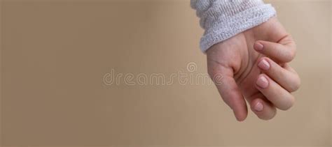 Stylish Nude Beige Female Nails On Neutral Beige Background Modern Trendy Stylish Beautiful