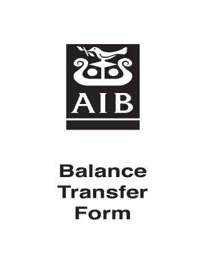 Fillable Online Aib Balance Transfer Form Allied Irish Banks Fax