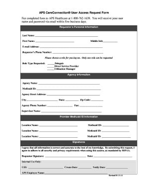 Fillable Online Aps Careconnection Form Fax Email Print Pdffiller