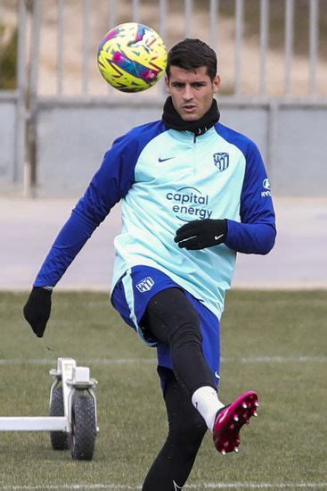 Atletico Madrids Striker Alvaro Morata During Editorial Stock Photo