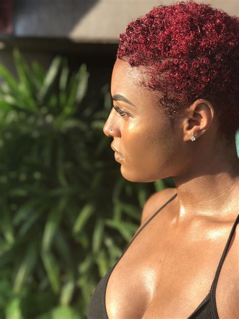 Short Curly Natural Hair Dyed Red Hair Instagram Lb Lolo Colored