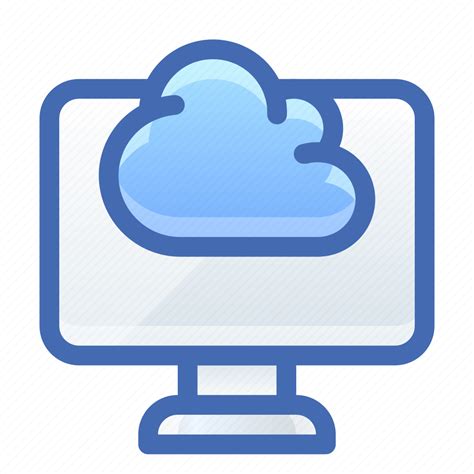 desktop computer cloud data icon   iconfinder