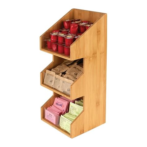 Mind Reader Coffee Condiment And Accessories Caddy Organizer Bamboo Brown