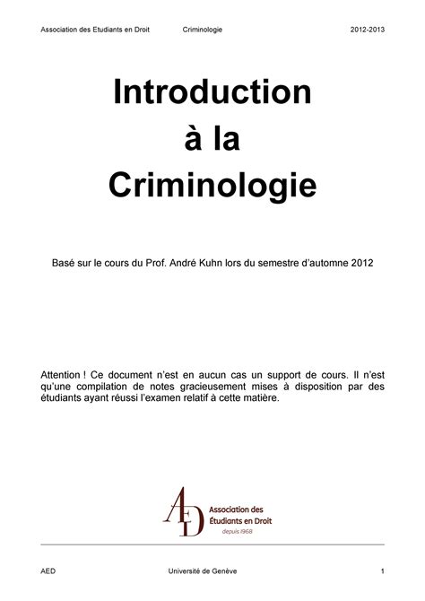 Introduction à la criminologie Introduction à la Criminologie Basé