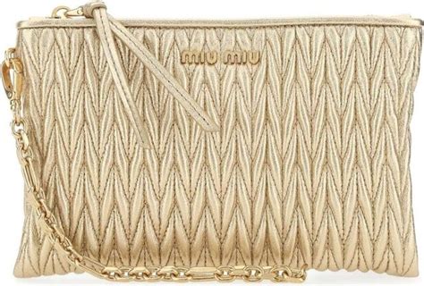 Miu Miu Logo Plaque Zipped Clutch Bag Shopstyle