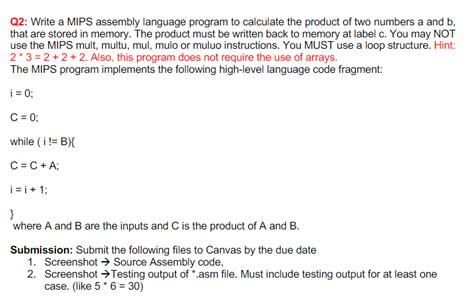 Solved Q Write A Mips Assembly Language Program To Chegg