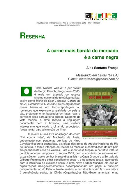 A Carne Mais Barata Do Mercado - (PDF) RESENHA A carne mais barata do mercado é a carne ...
