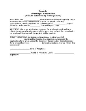 Municipal Resolution Doc Template Pdffiller