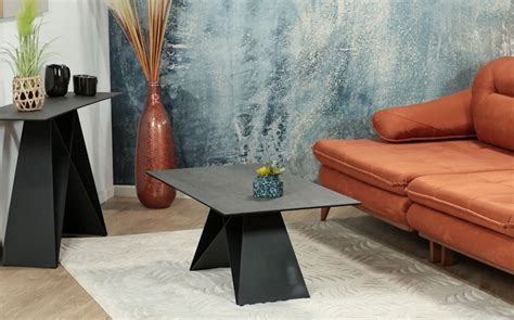 Table Basse Design En Céramique Anthracite Lombardie Tables Basses