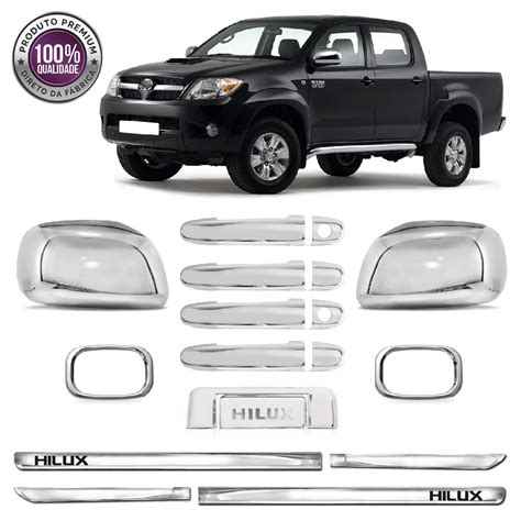 Kit Cromado Hilux 2005 a 2015 Apliques Maçanetas Laterais e Traseira