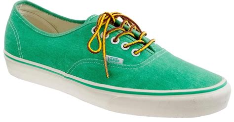 Vans Vans Washed Canvas Authentic Sneakers In Green For Men Lyst