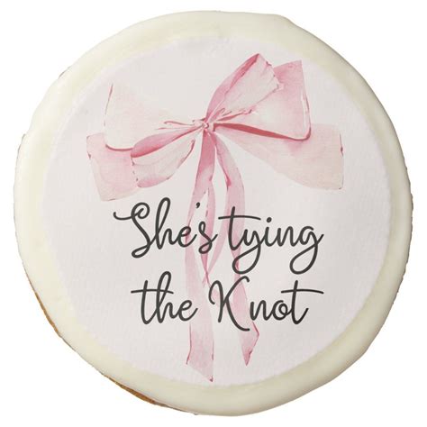 Elegant Ribbon She Tying The Knot Bridal Shower Sugar Cookie Zazzle In 2024 Bridal Shower