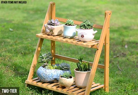 Tiered Bamboo Plant Rack GrabOne NZ