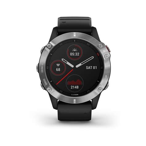 Garmin Zegarek Sportowy Fenix 6 Srebrny Z Czarnym Paskiem Garmin