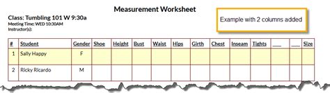 Measurement Worksheet Jackrabbit Help Center