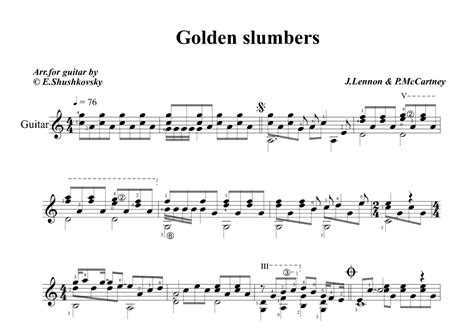 Golden Slumbers Arr Evgeny Shushkovsky By The Beatles Sheet Music For Solo Guitar At Sheet