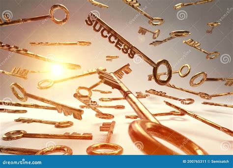 Strategy Idea Concept Business Golden Keys With Success Sign 3d