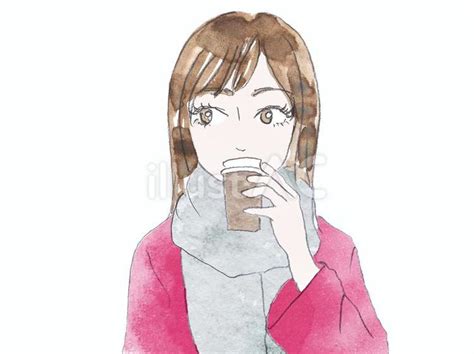 コーヒーを飲む女性イラスト No 23470086｜無料イラスト・フリー素材なら「イラストac」