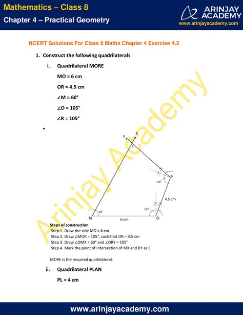 Ncert Solutions For Class 8 Maths Chapter 4 Exercise 4 3 Practical Geometry