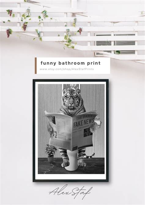 Tiger in Bathroom Printable Bathroom Tiger Funny Bathroom - Etsy