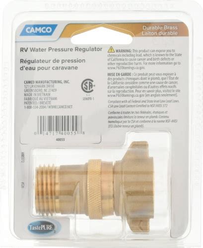 Camco Durable Brass Rv Water Pressure Regulator 1 Ct Ralphs