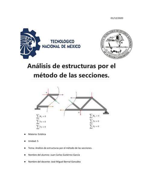 Análisis de estructuras por el método de las secciones