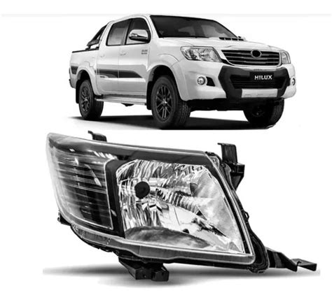 Farol Hilux 2012 2013 2014 2015 Pick Up Mascara Negra Ld Parcelamento