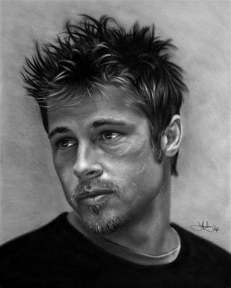 Brad Pitt Drawing By John Harding Portrait Portrait Drawing Brad Pitt