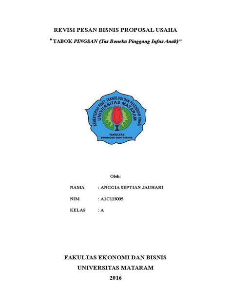 PDF Proposal Usaha Lengkap Dengan Revisi DOKUMEN TIPS