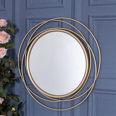 Large Round Gold Swirl Mirror Cm X Cm