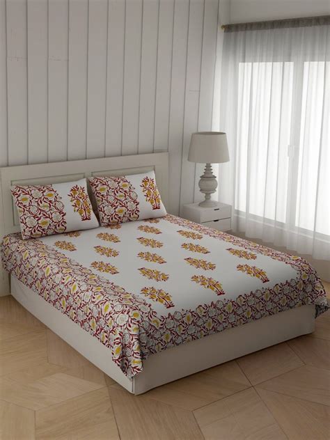 Cotton Floral Print Jaipuri Bedsheet Bedsheets King Size 1 Bedsheet