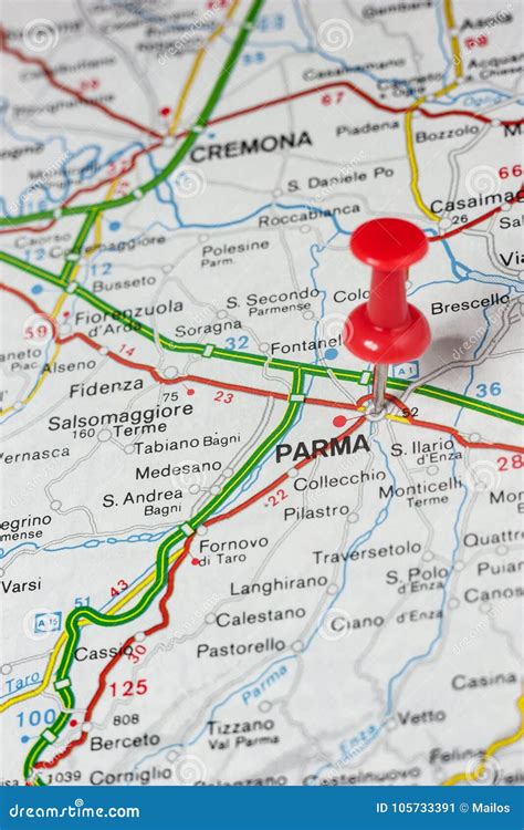 Parma Pinned On A Map Of Italy Stock Image Image Of Location