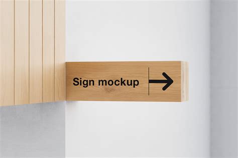 Free Wooden Wayfinding Sign Mockup Psd Set Good Mockups